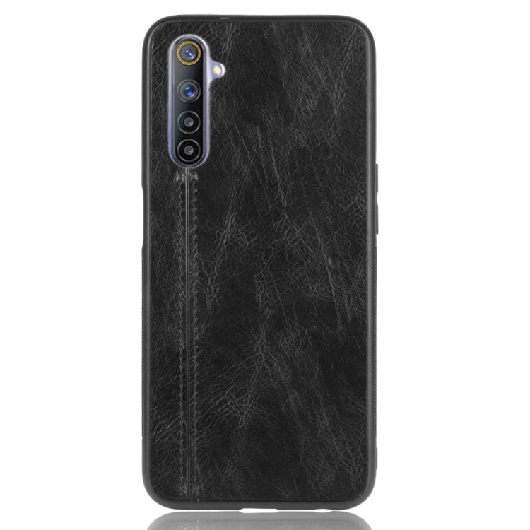 For Oppo Realme 6 Shockproof Sewing Cow Pattern Skin PC + PU + TPU Case