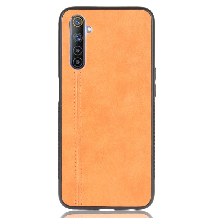 For Oppo Realme 6 Shockproof Sewing Cow Pattern Skin PC + PU + TPU Case
