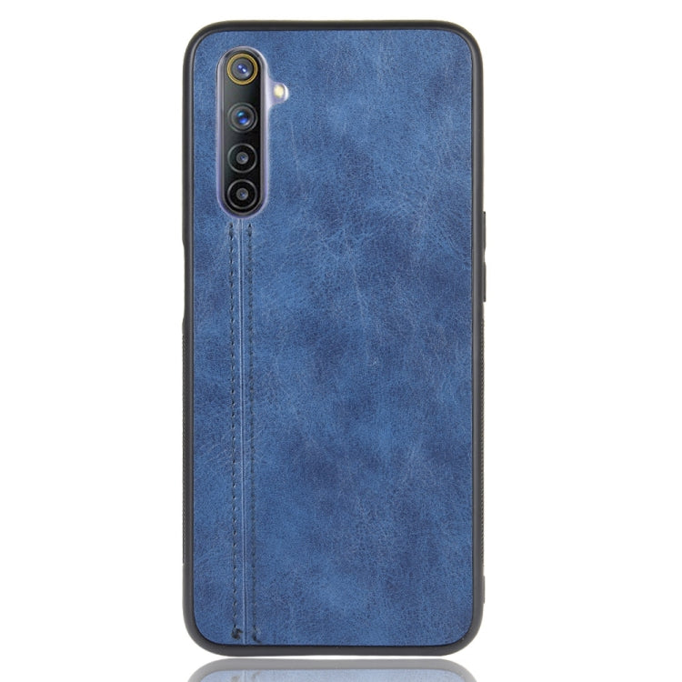 For Oppo Realme 6 Shockproof Sewing Cow Pattern Skin PC + PU + TPU Case