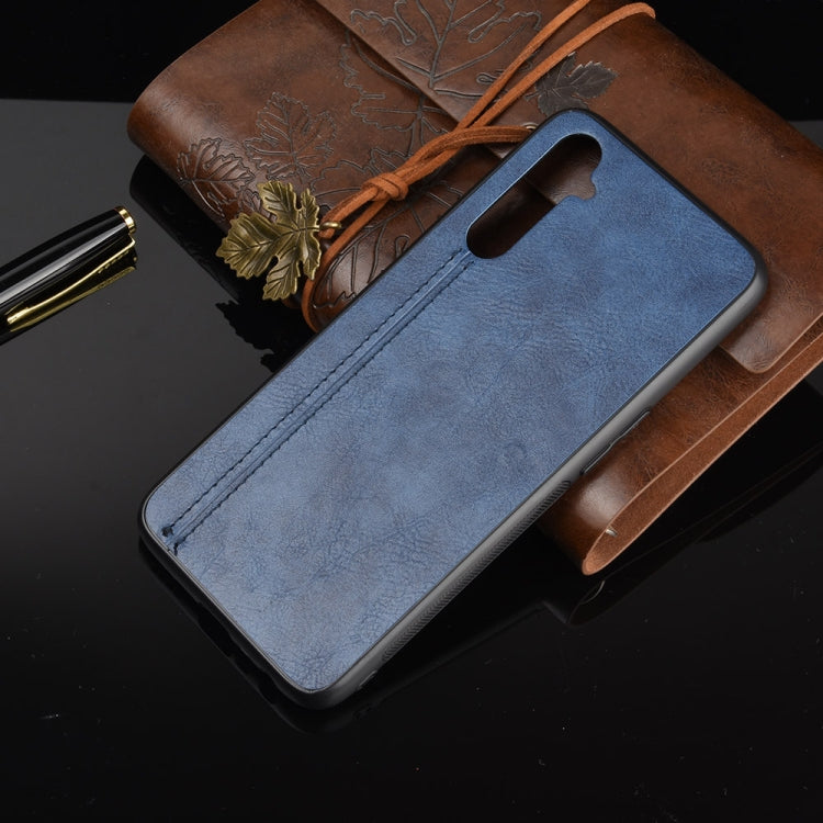 For Oppo Realme 6 Shockproof Sewing Cow Pattern Skin PC + PU + TPU Case