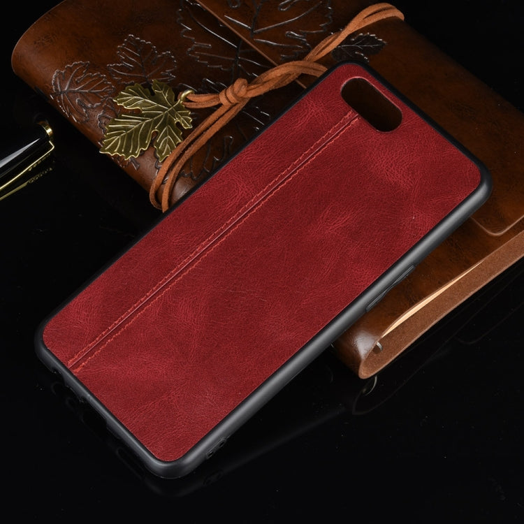 For Oppo A12e Shockproof Sewing Cow Pattern Skin PC + PU + TPU Case