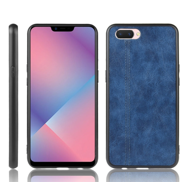 For Oppo A12e Shockproof Sewing Cow Pattern Skin PC + PU + TPU Case