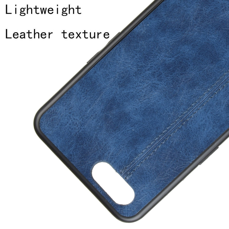 For Oppo A12e Shockproof Sewing Cow Pattern Skin PC + PU + TPU Case