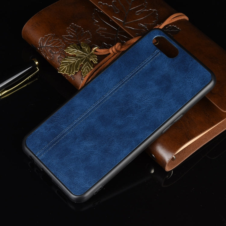 For Oppo A12e Shockproof Sewing Cow Pattern Skin PC + PU + TPU Case