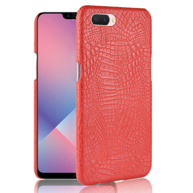 For Oppo A12e Shockproof Crocodile Texture PC + PU Case