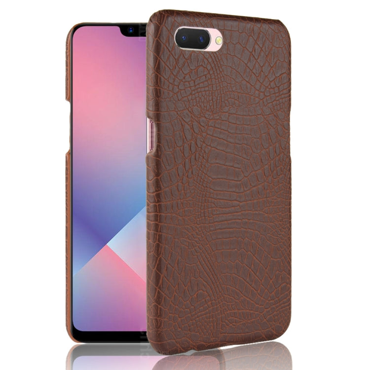 For Oppo A12e Shockproof Crocodile Texture PC + PU Case