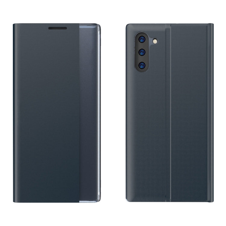For Galaxy Note 10 Side Display Magnetic Horizontal Flip Plain Texture Cloth + PC Case with Holder & Sleep / Wake-up Function