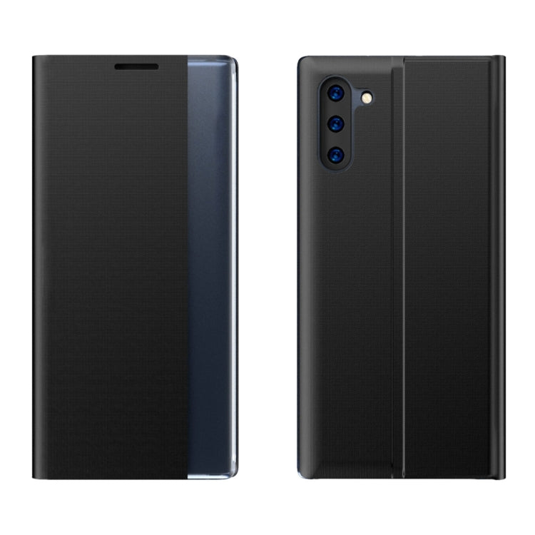 For Galaxy Note 10 Side Display Magnetic Horizontal Flip Plain Texture Cloth + PC Case with Holder & Sleep / Wake-up Function