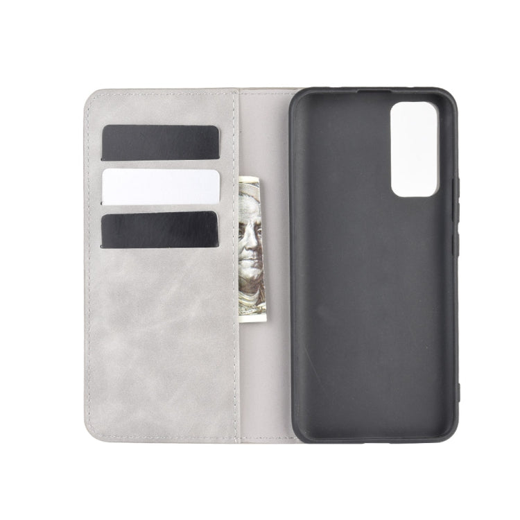 For Huawei Honor 30 Retro-skin Business Magnetic Suction Leather Case with Holder & Card Slots & Wallet