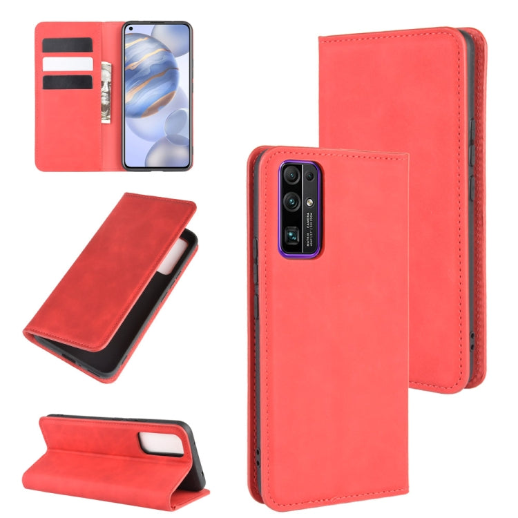 For Huawei Honor 30 Retro-skin Business Magnetic Suction Leather Case with Holder & Card Slots & Wallet