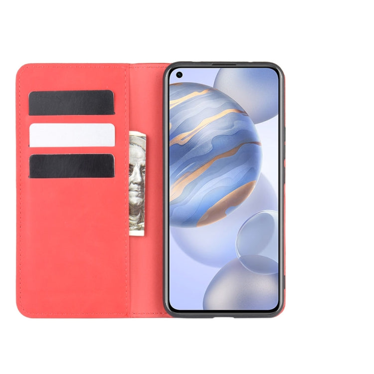 For Huawei Honor 30 Retro-skin Business Magnetic Suction Leather Case with Holder & Card Slots & Wallet