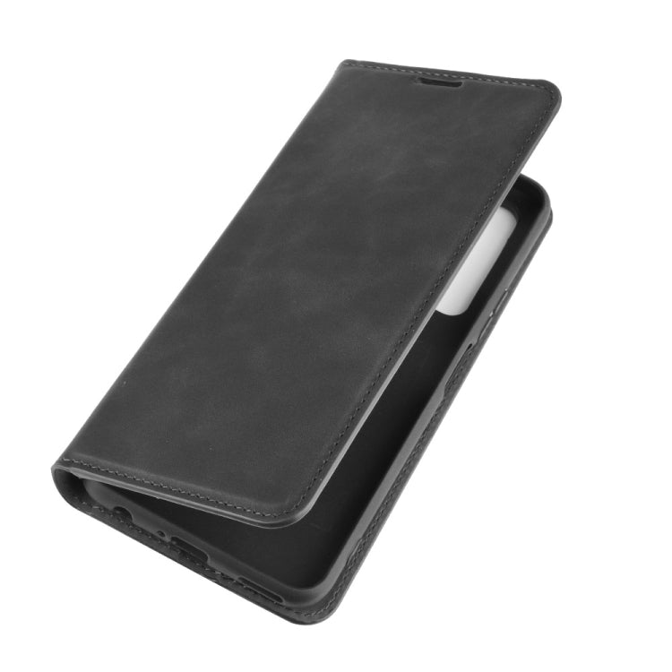 For Huawei Nova 7 SE Retro-skin Business Magnetic Suction Leather Case with Holder & Card Slots & Wallet