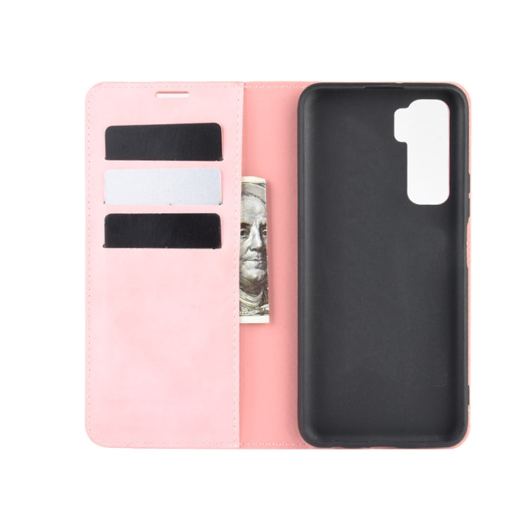 For Huawei Nova 7 SE Retro-skin Business Magnetic Suction Leather Case with Holder & Card Slots & Wallet