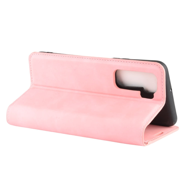 For Huawei Nova 7 SE Retro-skin Business Magnetic Suction Leather Case with Holder & Card Slots & Wallet