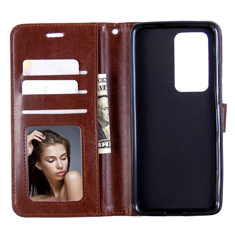 For Huawei P40 Pro Crazy Horse Texture Horizontal Flip Leather Case with Holder & Card Slots & Wallet & Photo Frame