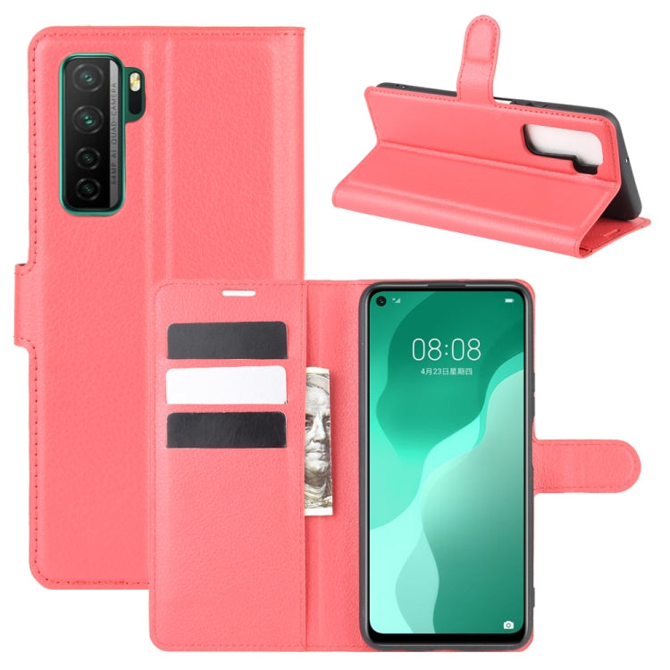 For Huawei Nova 7 SE Litchi Texture Horizontal Flip Protective Case with Holder & Card Slots & Wallet