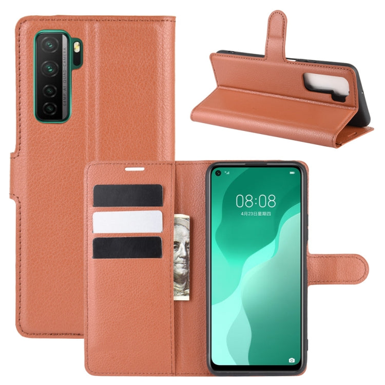 For Huawei Nova 7 SE Litchi Texture Horizontal Flip Protective Case with Holder & Card Slots & Wallet