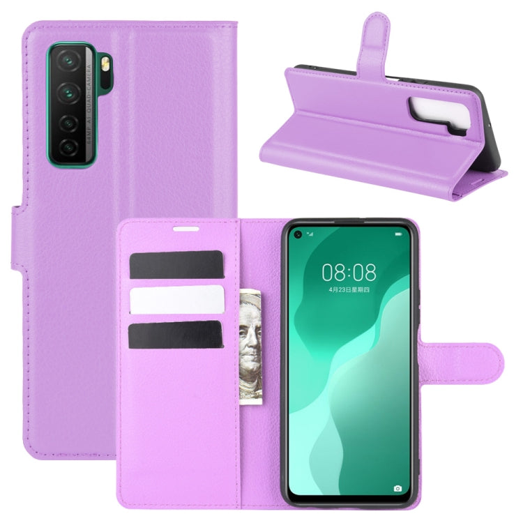 For Huawei Nova 7 SE Litchi Texture Horizontal Flip Protective Case with Holder & Card Slots & Wallet