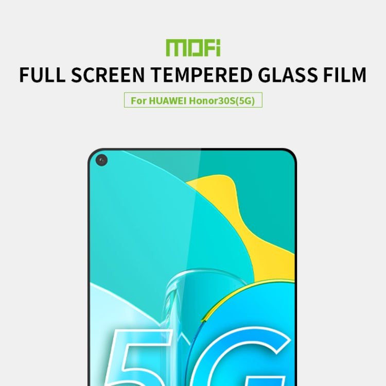 For Huawei Honor 30S 5G MOFI 9H 2.5D Full Screen Tempered Glass Film(Black)