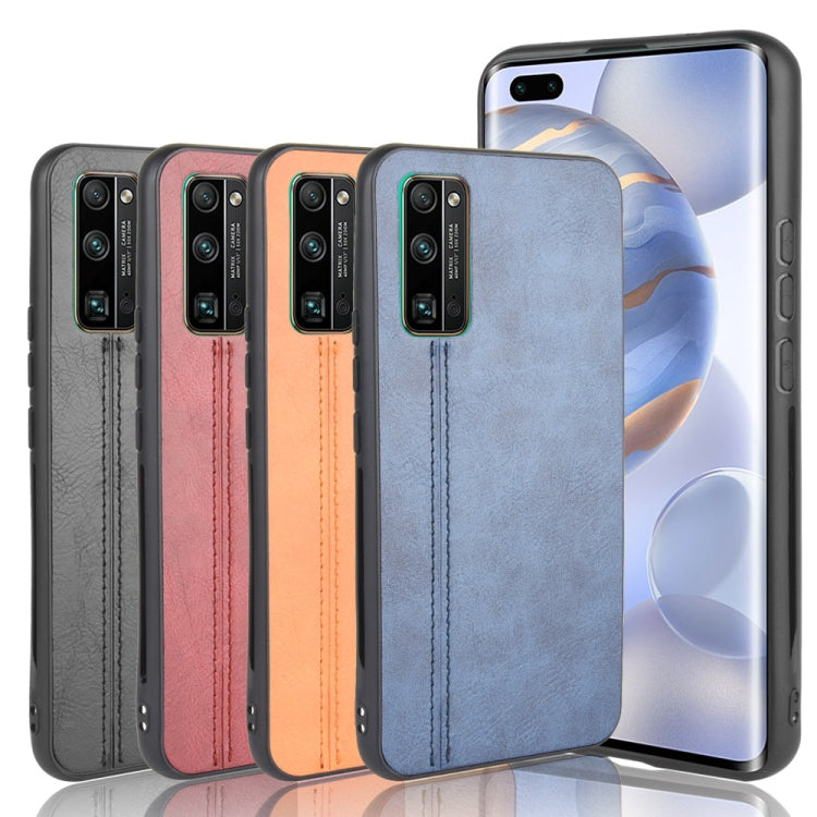 For Huawei Honor 30 Pro Shockproof Sewing Cow Pattern Skin PC + PU + TPU Case