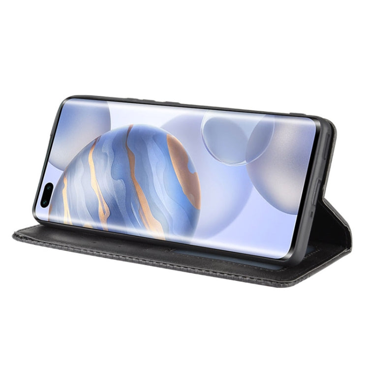 For Huawe Honor 30 Pro Magnetic Buckle Retro Crazy Horse Texture Horizontal Flip Leather Case , with Holder & Card Slots & Photo Frame
