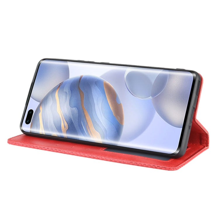 For Huawe Honor 30 Pro Magnetic Buckle Retro Crazy Horse Texture Horizontal Flip Leather Case , with Holder & Card Slots & Photo Frame