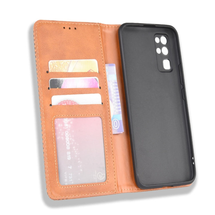 For Huawe Honor 30 Magnetic Buckle Retro Crazy Horse Texture Horizontal Flip Leather Case , with Holder & Card Slots & Photo Frame