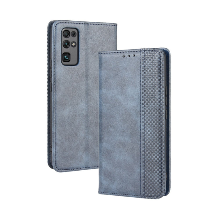 For Huawe Honor 30 Magnetic Buckle Retro Crazy Horse Texture Horizontal Flip Leather Case , with Holder & Card Slots & Photo Frame