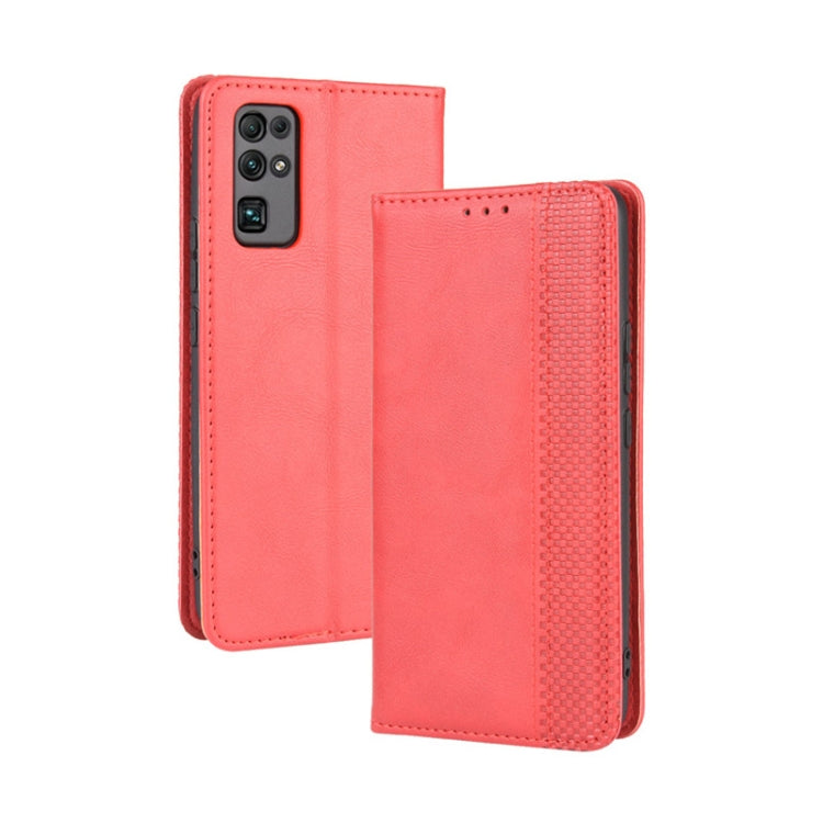 For Huawe Honor 30 Magnetic Buckle Retro Crazy Horse Texture Horizontal Flip Leather Case , with Holder & Card Slots & Photo Frame