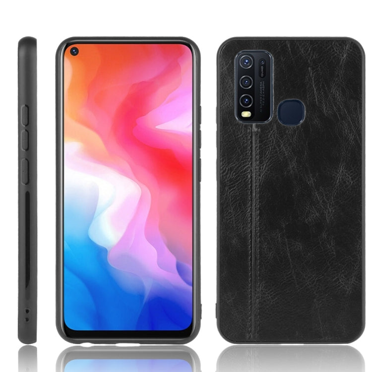 For Vivo Y50 Shockproof Sewing Cow Pattern Skin PC + PU + TPU Case