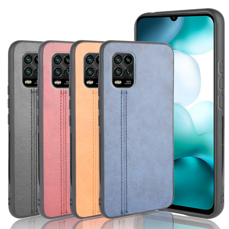 For Xiaomi Mi 10 Lite Shockproof Sewing Cow Pattern Skin PC + PU + TPU Case