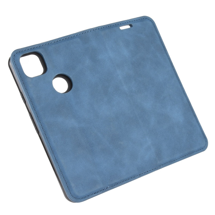 For Google Pixel 4a Retro-skin Business Magnetic Suction Leather Case with Holder & Card Slots & Wallet