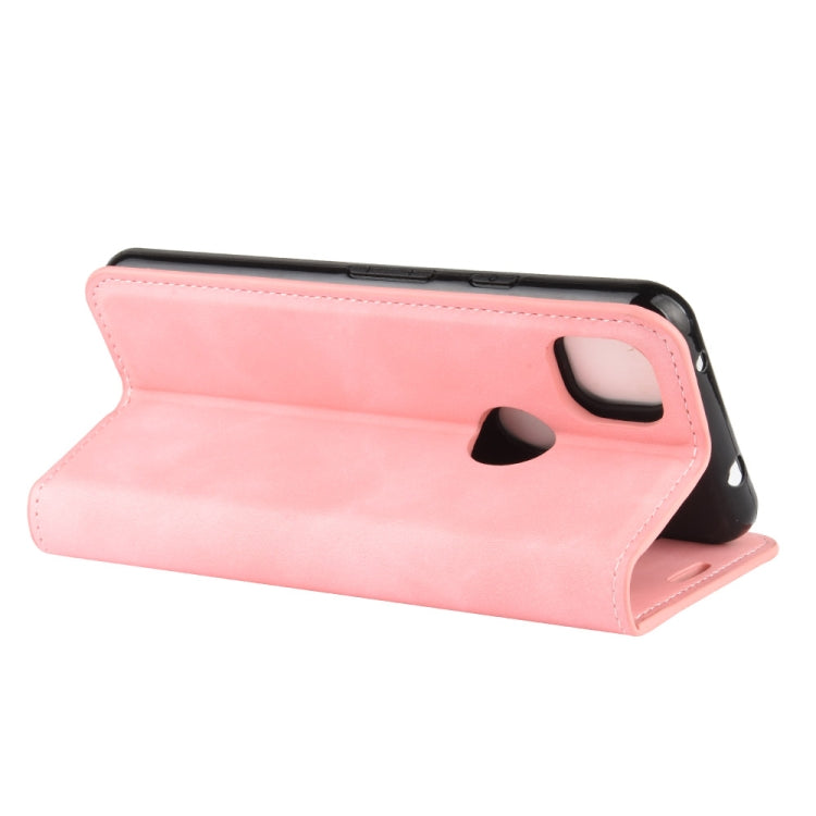 For Google Pixel 4a Retro-skin Business Magnetic Suction Leather Case with Holder & Card Slots & Wallet