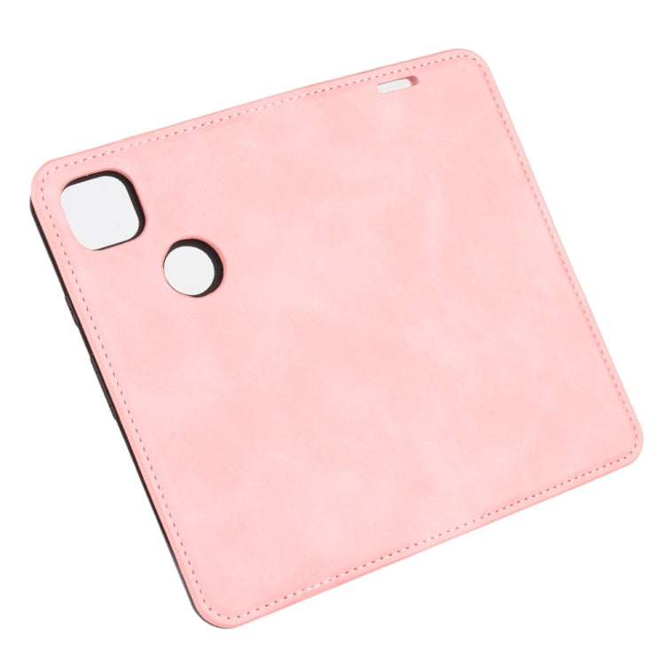 For Google Pixel 4a Retro-skin Business Magnetic Suction Leather Case with Holder & Card Slots & Wallet