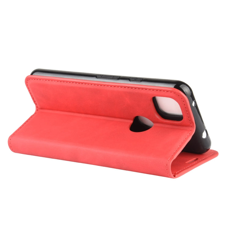 For Google Pixel 4a Retro-skin Business Magnetic Suction Leather Case with Holder & Card Slots & Wallet