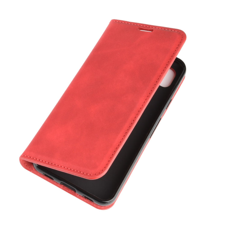 For Google Pixel 4a Retro-skin Business Magnetic Suction Leather Case with Holder & Card Slots & Wallet