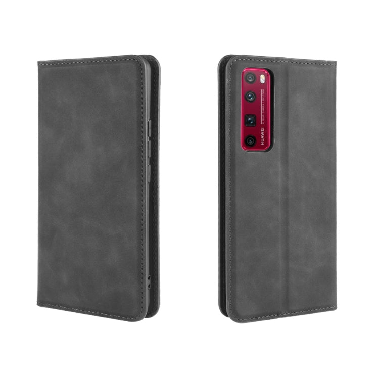 For Huawei Nova 7 Pro 5G Retro-skin Business Magnetic Suction Leather Case with Holder & Card Slots & Wallet