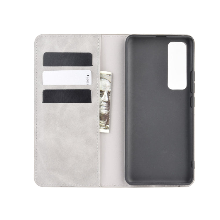 For Huawei Nova 7 Pro 5G Retro-skin Business Magnetic Suction Leather Case with Holder & Card Slots & Wallet