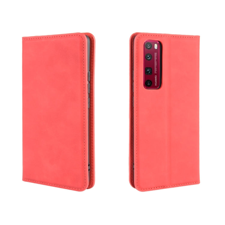 For Huawei Nova 7 Pro 5G Retro-skin Business Magnetic Suction Leather Case with Holder & Card Slots & Wallet