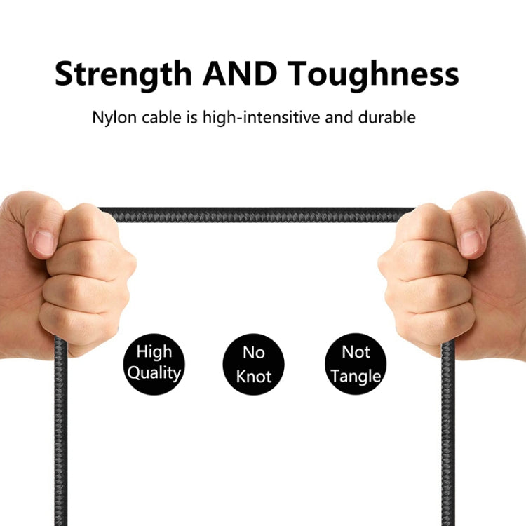 ENKAY ENK-CB105 2.4A USB to USB-C / Type-C Cloth Texture Round Cable Data Transfer Charging Cable with Holder Function, Length: 1m(Blue)