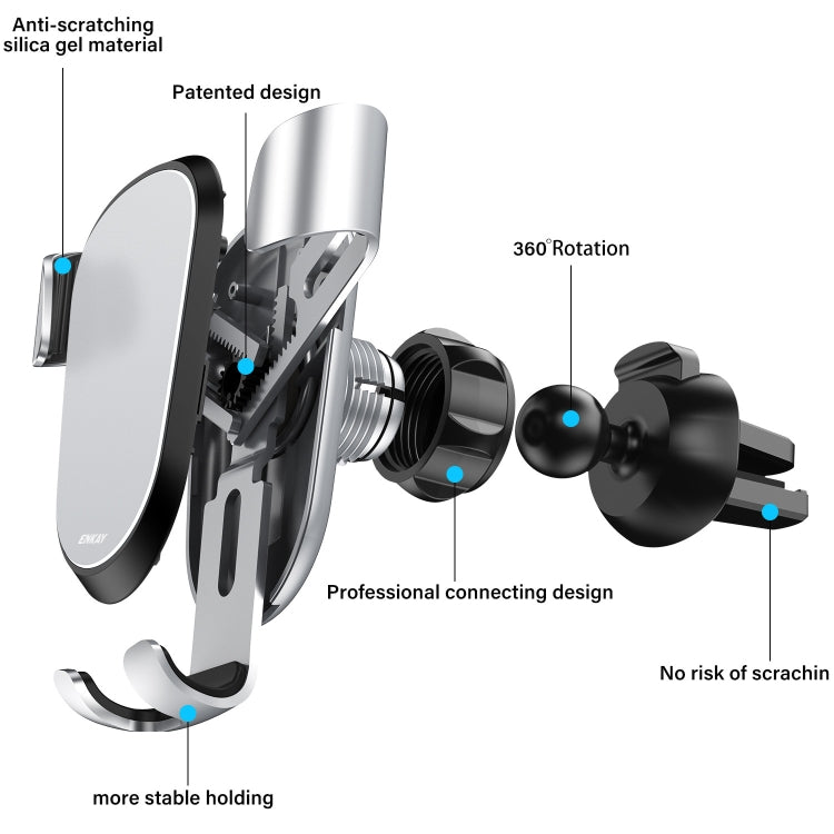 ENKAY ENK-CM101 Automatic Induction Gravity Car Mount Rotation Car Air Vent Mount Phone Holder