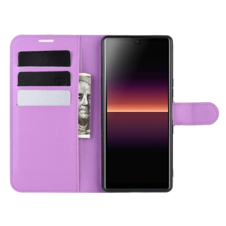 For Sony Xperia L4 Litchi Texture Horizontal Flip Protective Case with Holder & Card Slots & Wallet
