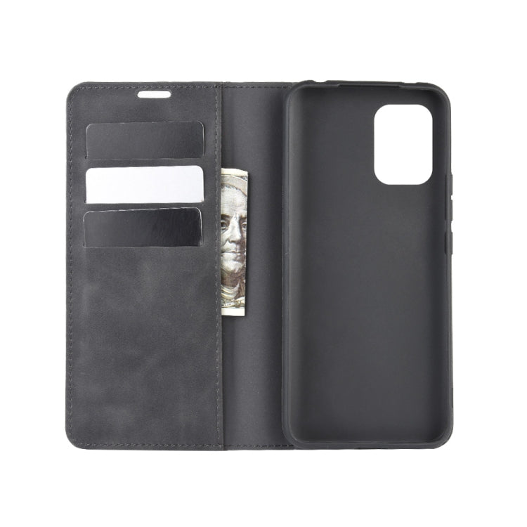 For Xiaomi Mi 10 Lite 5G Retro-skin Business Magnetic Suction Leather Case with Holder & Card Slots & Wallet