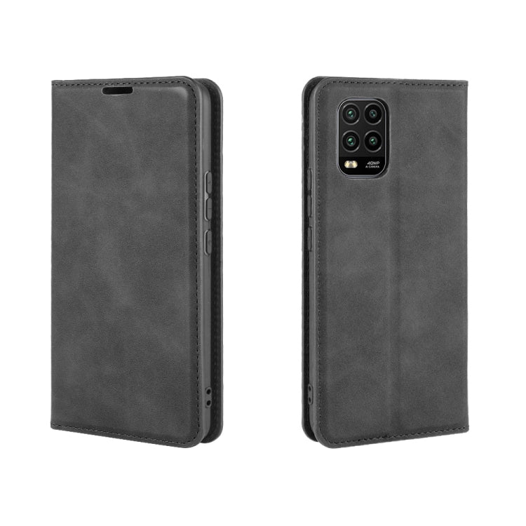 For Xiaomi Mi 10 Lite 5G Retro-skin Business Magnetic Suction Leather Case with Holder & Card Slots & Wallet