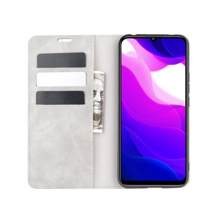 For Xiaomi Mi 10 Lite 5G Retro-skin Business Magnetic Suction Leather Case with Holder & Card Slots & Wallet