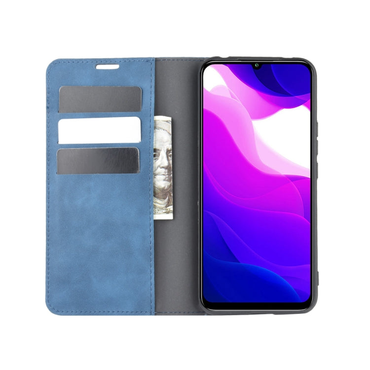 For Xiaomi Mi 10 Lite 5G Retro-skin Business Magnetic Suction Leather Case with Holder & Card Slots & Wallet