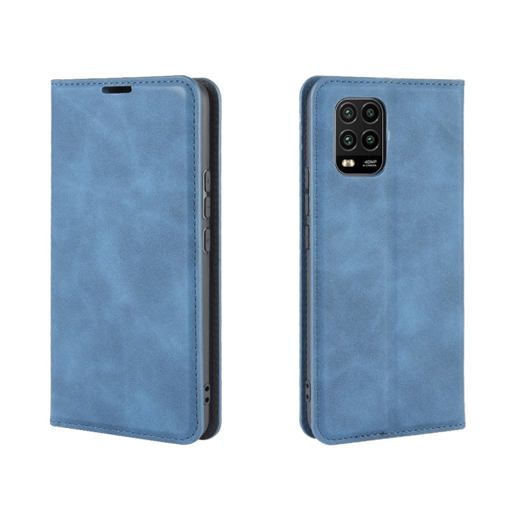 For Xiaomi Mi 10 Lite 5G Retro-skin Business Magnetic Suction Leather Case with Holder & Card Slots & Wallet