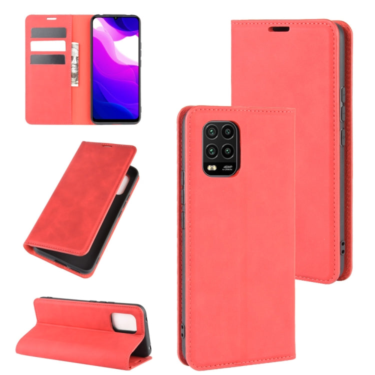 For Xiaomi Mi 10 Lite 5G Retro-skin Business Magnetic Suction Leather Case with Holder & Card Slots & Wallet