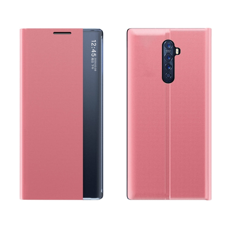 For OPPO A5 2020/A9 2020 Side Display Magnetic Horizontal Flip Plain Texture Cloth + PC Case with Holder & Sleep / Wake-up Function