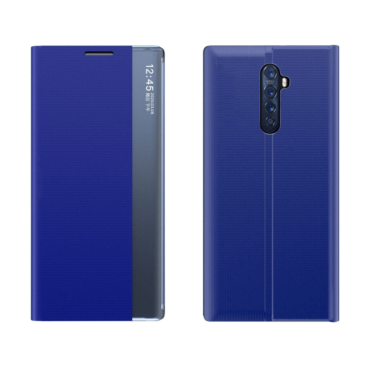 For OPPO A5 2020/A9 2020 Side Display Magnetic Horizontal Flip Plain Texture Cloth + PC Case with Holder & Sleep / Wake-up Function